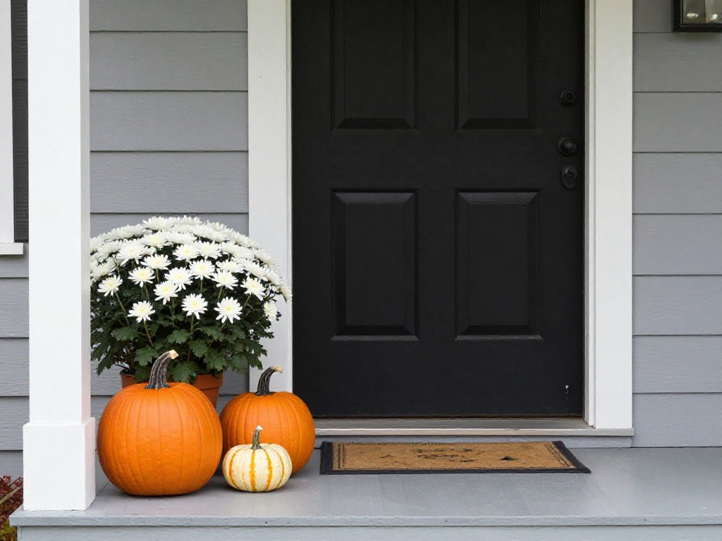 Small Front Porch Fall Decor — Decor concept for Let One Mum Set the Color Direction